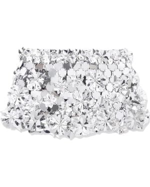 Rabanne Rabanne Floral Disc Mini Skirt - White