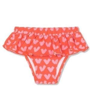 Stella McCartney Heart-Print Ruffled Bikini Bottoms - Pink