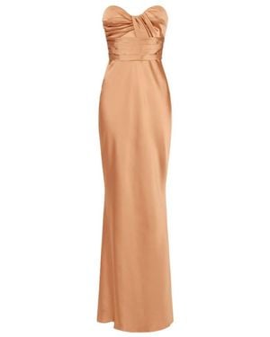 Elisabetta Franchi Satin Carpet Dress - White
