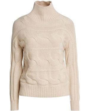 Max Mara Solid-Colored High-Neck Sweater - Natural