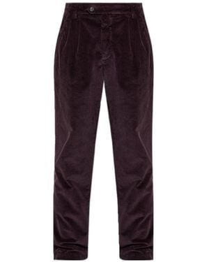 Eleventy Pleated Corduroy Trousers - Purple