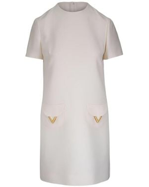 Valentino Round-Neck Short-Sleeved Dress - Grey