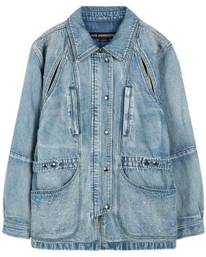 ANDERSSON BELL Jewelled Denim Jacket - Blue