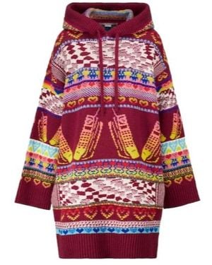 Stella McCartney Intarsia Wool-Blend Hoodie Dress - Red