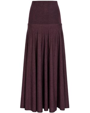 Rabanne Merino Wool And Silk-Blend Maxi Skirt - Purple