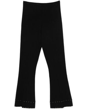 Twinset Rhinestone-Embellished Flared Trousers - Black