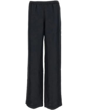 Loulou de Saison Alera Silk Straight-Leg Trousers - Blue