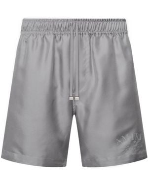 Amiri Logo Printed Swim Shorts - Grey