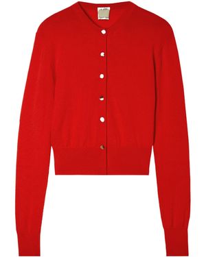 Calvin Klein Lila Merino-Wool Cardigan - Red