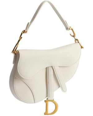 Dior Small Saddle Bag With Strap - White