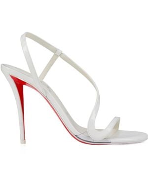 Christian Louboutin Rosa Z Patent-Leather Sandals - White