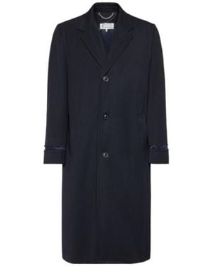 Maison Margiela Single-Breasted Coat - Blue