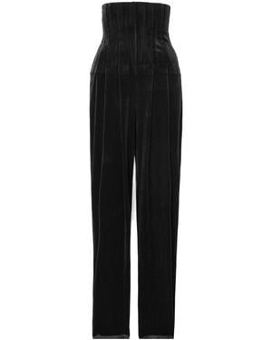 Norma Kamali High Waist Tailored Pleat Pant - Black