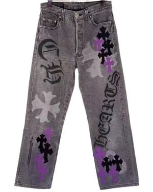Chrome Hearts Jeans With Belt Loops - Gray