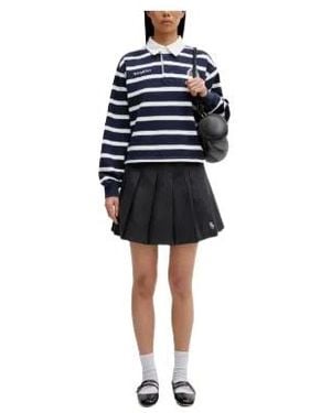 Sporty & Rich Pleated Embroidery Mini Skirt - Blue