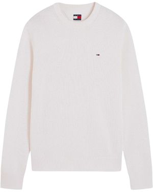 Tommy Hilfiger Tommy Flag Textured Slim Sweater - White