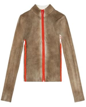 DIESEL M-Sarda Ribbed-Knit Zip-Up Cardigan - Multicolour