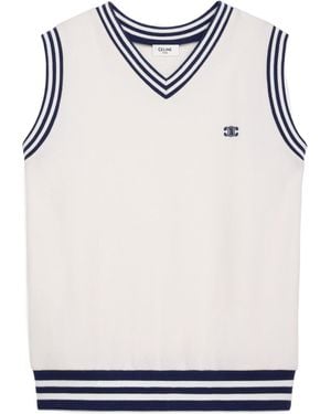 Celine Sleeveless Sweatshirt - Blue