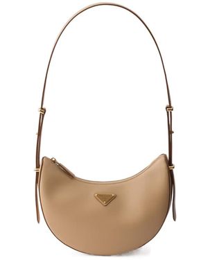 Prada Arqué Small Leather Shoulder Bag - White