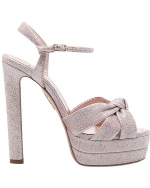 Aquazzura Nina Platform Sandals - Gray