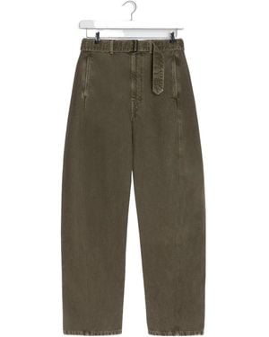 Lemaire Belted Wide-Leg Trousers - Green