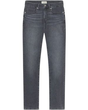 FRAME Mid-Rise Straight-Leg Jeans - Grey