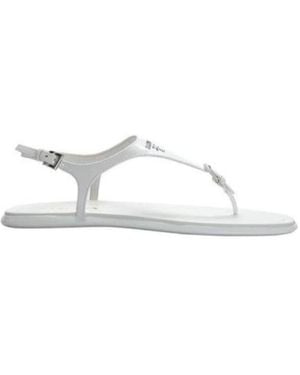Prada Logo Sandals - White