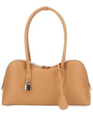 Stella McCartney Stella Ryder Lock Plaque Shoulder Bag - Natural