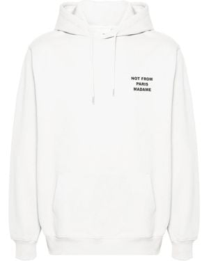 Drole de Monsieur Drôle De Monsieur Slogan-Printed Drawstring Hoodie - White