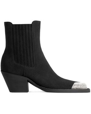 Paris Texas Dallas Pointed Toe Cowboy Boots - Black