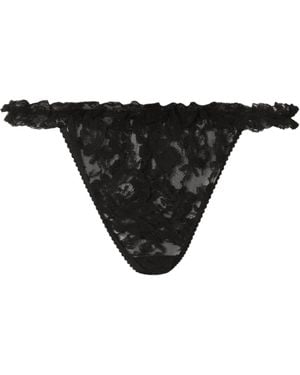 Dolce & Gabbana Ruffled Lace Briefs - Black