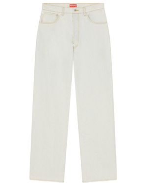 KENZO Logo Patch Relax Fit Jeans - White
