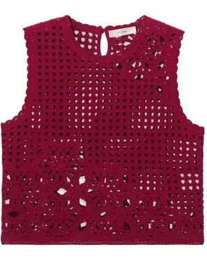 FRAME Crochet Sleeveless Top - Red