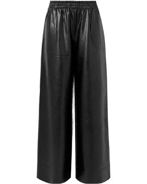 Norma Kamali Elastic-Waist Wide-Leg Pants - Black