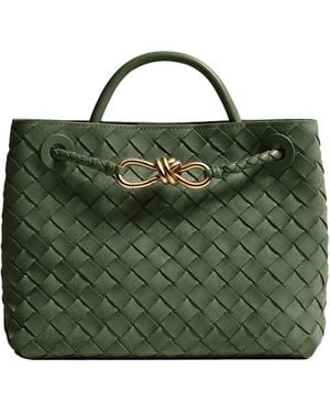Bottega Veneta Small Andiamo Woven Shoulder Bag - Green