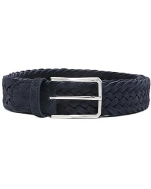 Canali Braided-Design Belt - Blue