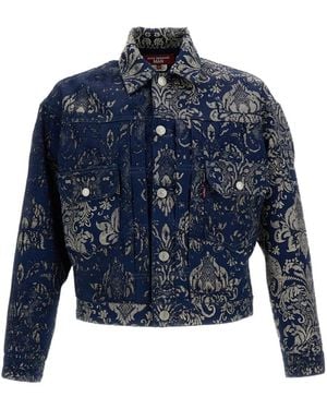 Junya Watanabe Watanabe X Levi's Damask Trucker Jacket - Blue