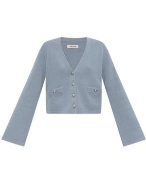 Zadig & Voltaire Wide-Sleeve Cashmere Cardigan - Blue