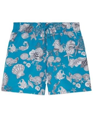 Versace Coral Theatre Swim Shorts - Blue
