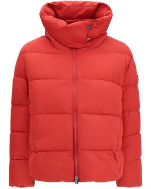 Pinko Giza Quilted Hooded Down Jacket - Red