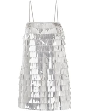retroféte Sequin Accent Mini Dress - White