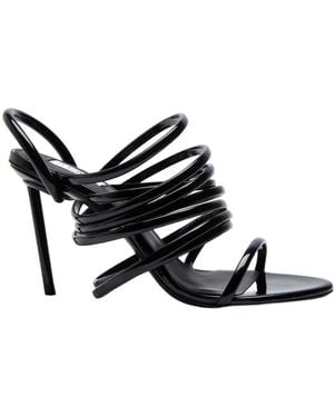 Alaïa Strappy 90 Leather Sandals - Black