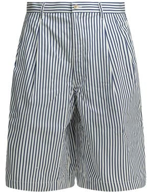 Comme des Garçons Comme Des Garçons Shirt Striped Bermuda Shorts - Blue