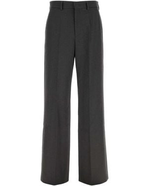 Valentino Pleat Detailed Wide Leg Trousers - Grey