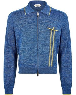 Versace Patterned Knit Top - Blue