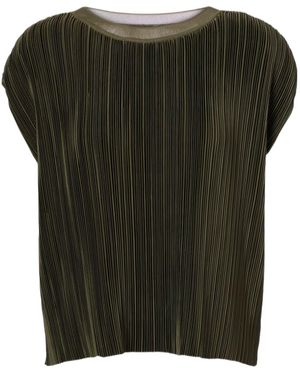 JOSEPH Cedre Plissé Satin Top - Green