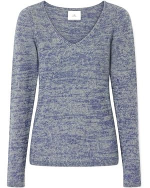 The Elder Statesman V-Neck Cashmere And Silk-Blend Jumper - Blue