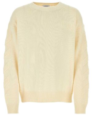 Off-White c/o Virgil Abloh Crewneck Knitted Jumper - Natural