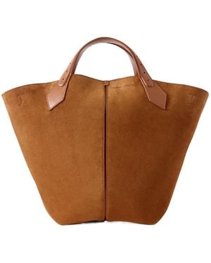 Proenza Schouler Large Leather-Trimmed Patchwork Shoulder Bag - Brown