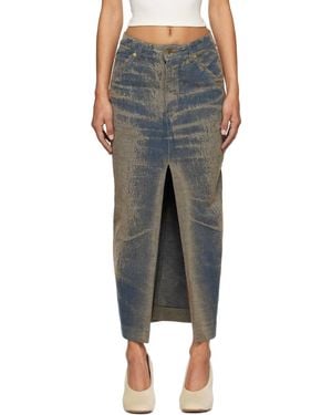 DARKPARK Elasticated Denim Half-Length Skirt - Black